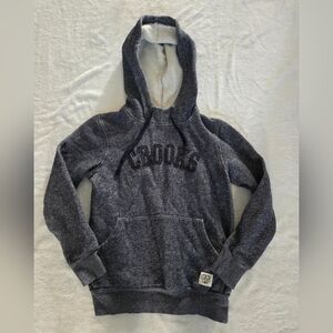 Crooks & Castles Heathered Blue Pullover Hoodie Stitched Logo Size S